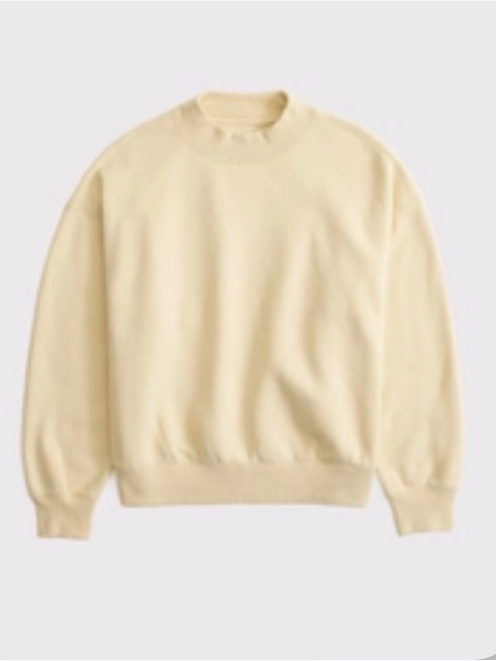 Abercrombie & Fitch Light Yellow Crewneck Sweatshirt
